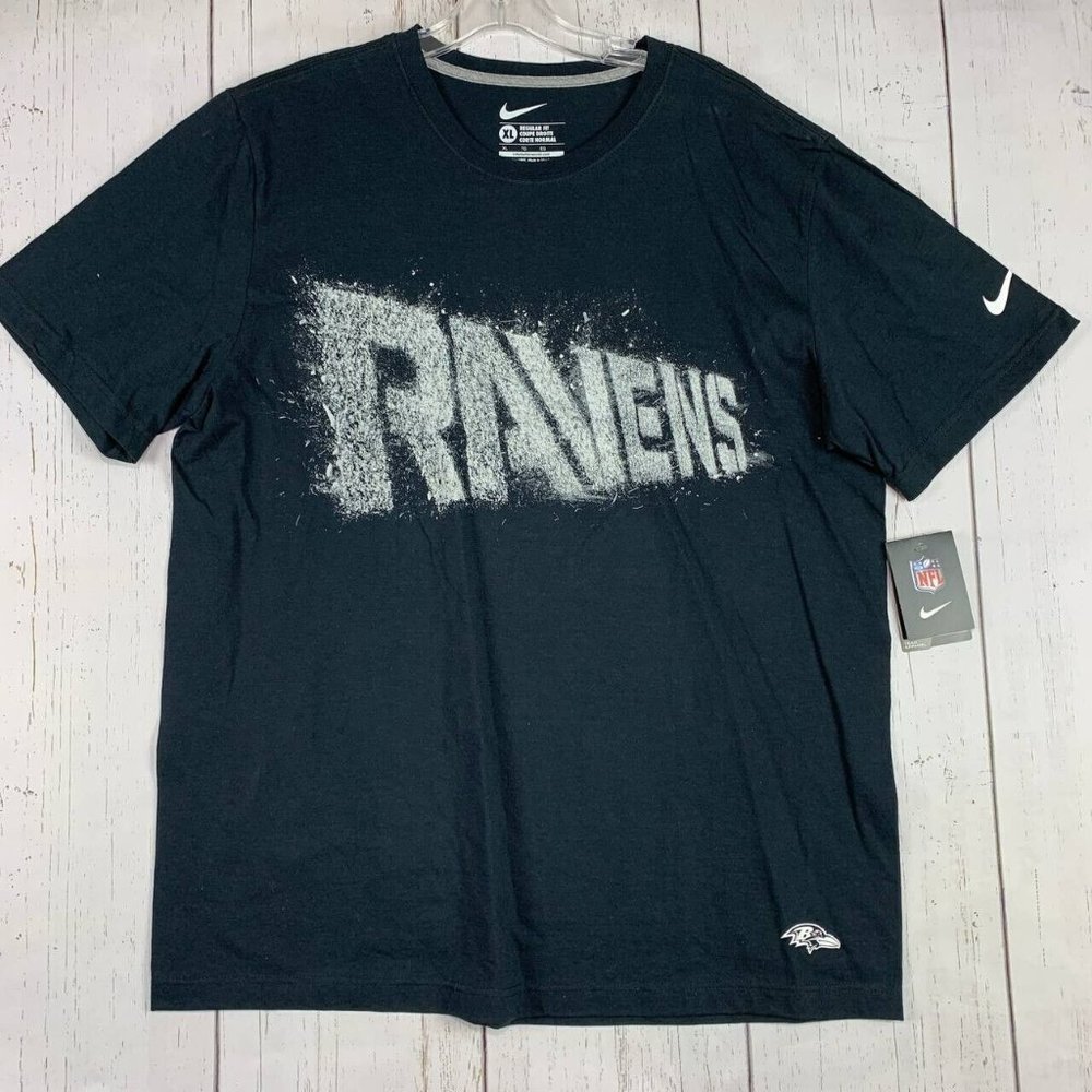 Baltimore Ravens NFL Nike Regular Fit‎ XL Black Tshirt New Men
